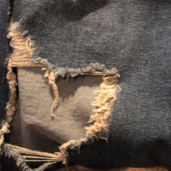 👖 Women's Super-High Rise Distressed Straight Jeans - Wild Fable- DARK Wash 18 - Picture 7 of 8